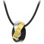 Set of Stainless Steel Black Interlocking Rings Love Couple Pendant Necklace