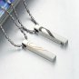 Set of Titanium Stainless Steel "Love is Believed" Heart Couple Pendant Necklace