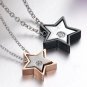 Set of Couple Matching Stars Titanium Stainless Steel Lover Necklaces