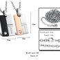 Set of Titanium Stainless Steel 360° Turnable Love with CZ Couple Lover Necklace