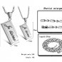 Set of Titanium Stainless Steel Rectangle "Je taime" Pendant Couple Necklace