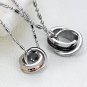 Set of Titanium Steel Black & Gold Rings "ETERNAL LOVE" Couple Lover Necklace