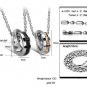 Set of Titanium Steel Black & Gold Rings "ETERNAL LOVE" Couple Lover Necklace