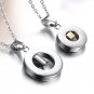 Set of Round Titanium Stainless Steel "forever love" Couple Lover Necklace