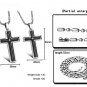 Set of Titanium Stainless Steel 360° Turnable Cross Couple Lover Necklace