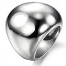 316L Stainless Steel Large Dome Big Round Ring Band, Unisex