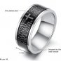 Mens Stainless Steel Ring The Prayer Bible Cross Band