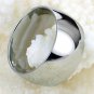 Mens 11mm Stainless Steel Ring Shiny Finish - Biker Gothic Style