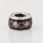 925 Sterling Silver Purple Floral Spacer Charm - fits European Beads Bracelets