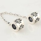 925 Sterling Silver Flower Safety Chain - fits European Beads Bracelets