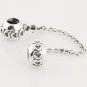 925 Sterling Silver Heart Shape Safety Chain - fits European Beads Bracelets