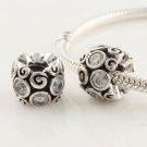 925 Sterling Silver Spot and Swirl Charm - fits European Beads Bracelets