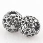 925 Sterling Silver Openwork Flower Power Charm - fits European Beads Bracelets