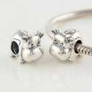 925 Sterling Silver Cow Charm - fits European Beads Bracelets