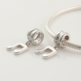 925 Sterling Silver Music Note Pendant Charm - fits European Beads Bracelets