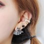 Pair 3D Red Eyes Bat Animal Stud Fake Punk Gauge Earrings - Cool Rock Punk Style