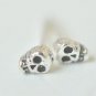 Ultra Mini Skull Earrings Stud in Oxidized Sterling Silver