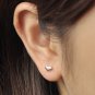 Tiny Puffy Heart Earrings Stud in Sterling Silver