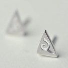 Basic Cut-Out Triangle Earrings Stud in Sterling Silver