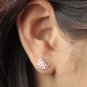 Openwork Rose Earring Stud in Matt Sterling Silver