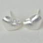 Simple Heart Earrings Stud in Matt Sterling Silver