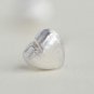 Simple Heart Earrings Stud in Matt Sterling Silver