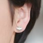 Simple Heart Earrings Stud in Matt Sterling Silver