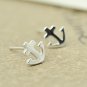 Basic Anchor Earrings Stud in Sterling Silver