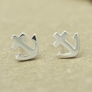 Basic Anchor Earrings Stud in Sterling Silver