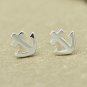 Basic Anchor Earrings Stud in Sterling Silver
