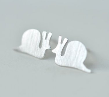 Basic Snail Earrings Stud in Matte Sterling Silver