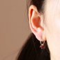Tiny Red Cherry Dangle Drop Earrings in Sterling Silver