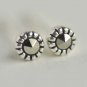 Ultra Tiny Black Agate Earrings Stud in Sterling Silver