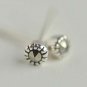 Ultra Tiny Black Agate Earrings Stud in Sterling Silver