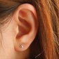 Ultra Tiny Black Agate Earrings Stud in Sterling Silver