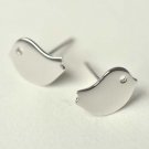 Baby Sparrow Bird Earrings Stud in Sterling Silver