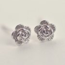 Tiny Daisy Flower Earrings Stud in Sterling Silver