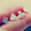 Tiny Poker Club/Spade/Heart/Diamond Earrings Stud in Sterling Silver