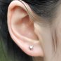 Tiny Moon Star Earrings Stud in Sterling Silver - Minimalist Jewelry
