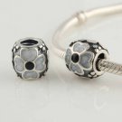 925 Sterling Silver Blue Daisy Charm - fits European Beads Bracelets