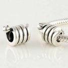 925 Sterling Silver Snake Charm - fits European Beads Bracelets