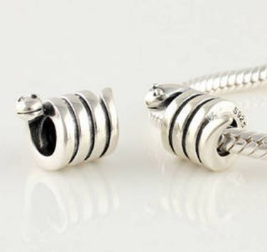 925 Sterling Silver Snake Charm - fits European Beads Bracelets