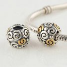 925 Sterling Silver Doodle Charm - fits European Beads Bracelets