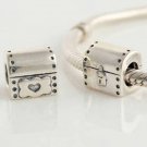 925 Sterling Silver Treasure Chest Charm - fits European Beads Bracelets