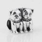 925 Sterling Silver Love Kittens Charm - fits European Beads Bracelets