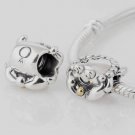 925 Sterling Silver Crab in Golden Bead Charm - fits European Beads Bracelets