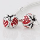 925 Sterling Silver Sweet Red Strawberries Charm - fits European Beads Bracelets
