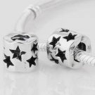 925 Sterling Silver Open Stars Charm - fits European Beads Bracelets