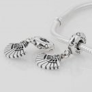 925 Sterling Silver Fan Pendant Charm - fits European Beads Bracelets