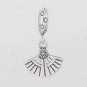 925 Sterling Silver Fan Pendant Charm - fits European Beads Bracelets